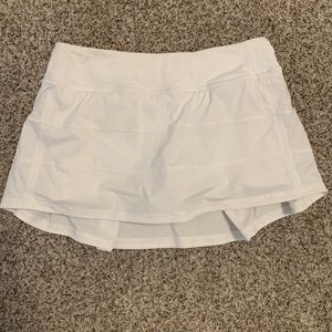 Lululemon White Pace Rival Skort Regular